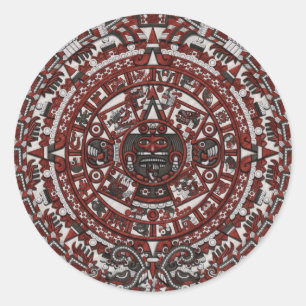 Aztec Calendar Classic Round Sticker