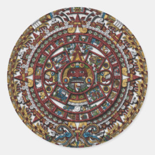 Aztec Calendar Classic Round Sticker