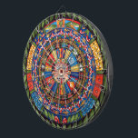 Aztec Calendar Dartboard<br><div class="desc">A colourful interpretation of the Aztec Calendar on a dartboard</div>