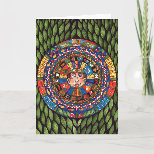 Aztec Calendar Greeting Card (Front)