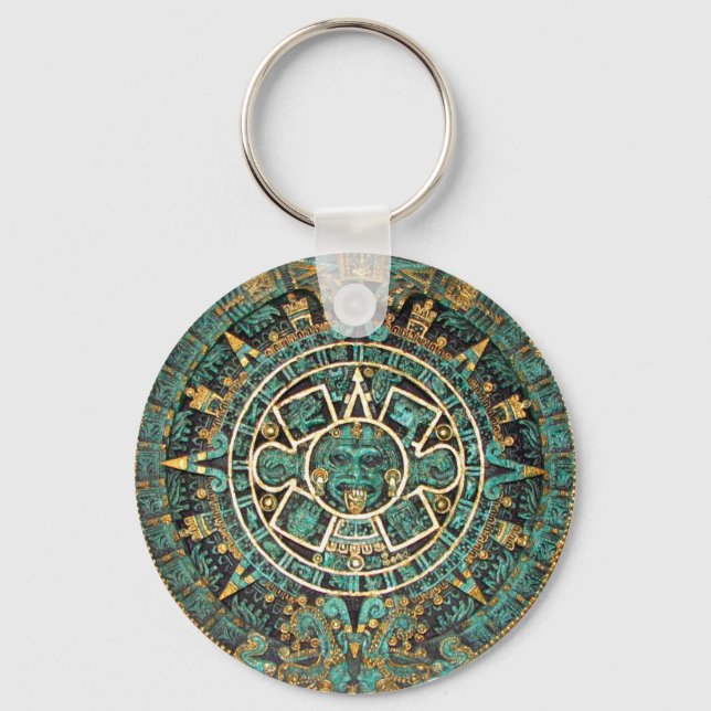 Aztec Calendar in detail Key Ring (Front)