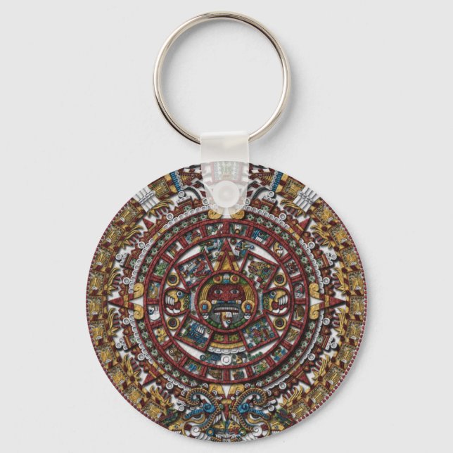 Aztec Calendar Key Ring (Front)