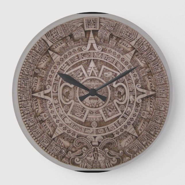 Aztec Calendar Large Wall Clock (Front)