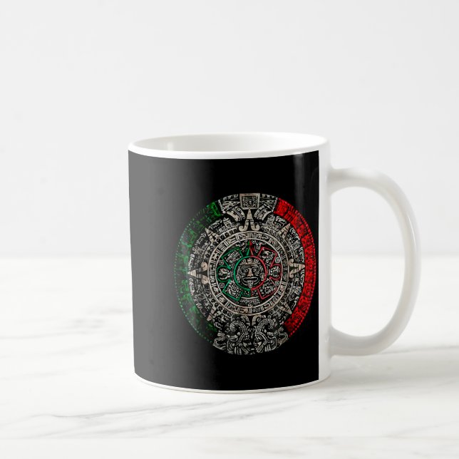 Aztec Calendar Sun Stone Mexican Art Carving Maya  Coffee Mug (Right)