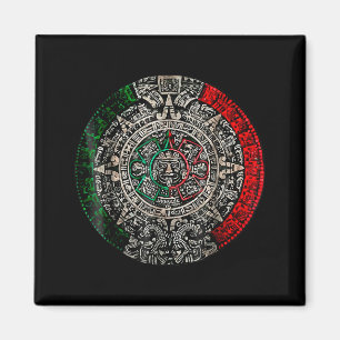 Aztec Calendar Sun Stone Mexican Art Carving Maya Magnet