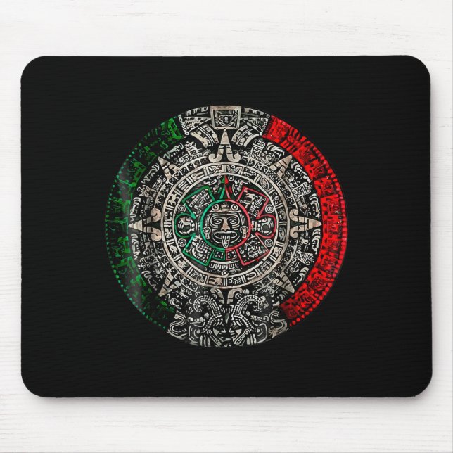 Aztec Calendar Sun Stone Mexican Art Carving Maya  Mouse Pad (Front)
