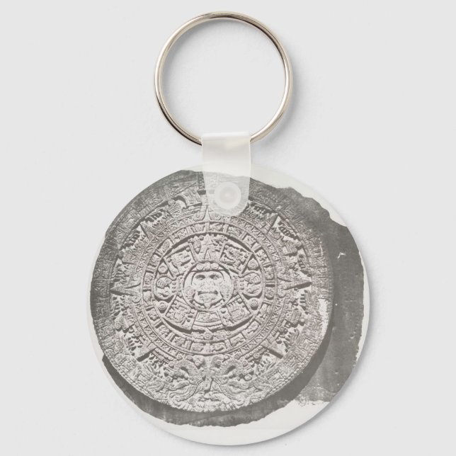 Aztec Calender 1862 Mayan Calendar adaption Key Ring (Front)
