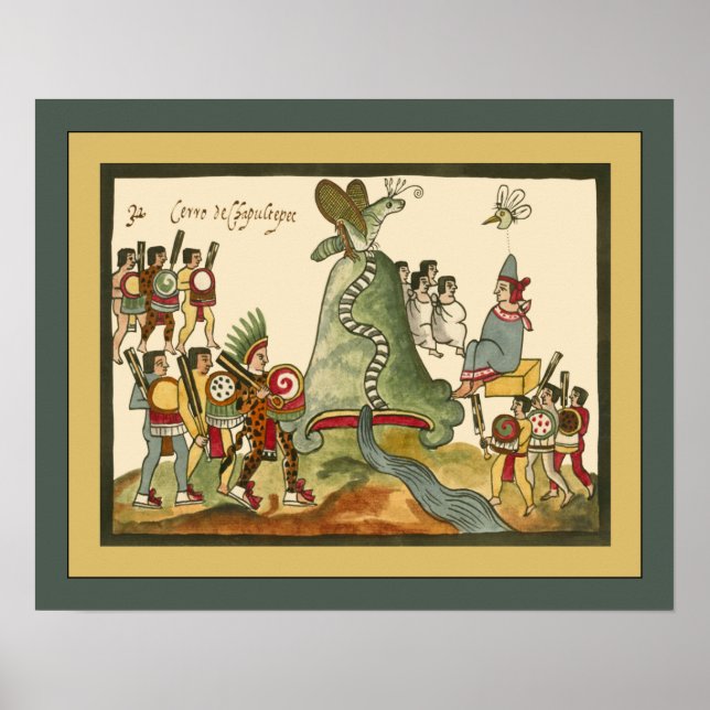 Aztec ~ Chapultepec Hill ~Archaeology ~Tovar Poster (Front)
