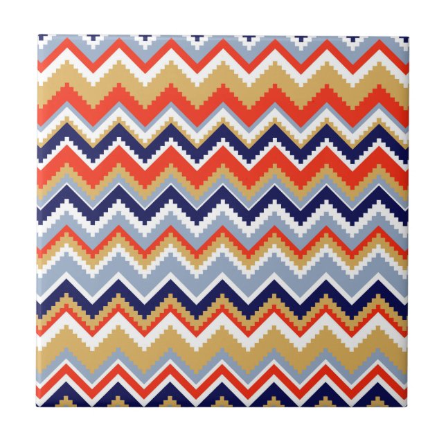 Aztec Chevron #11 @ VictoriaShaylee Ceramic Tile (Front)