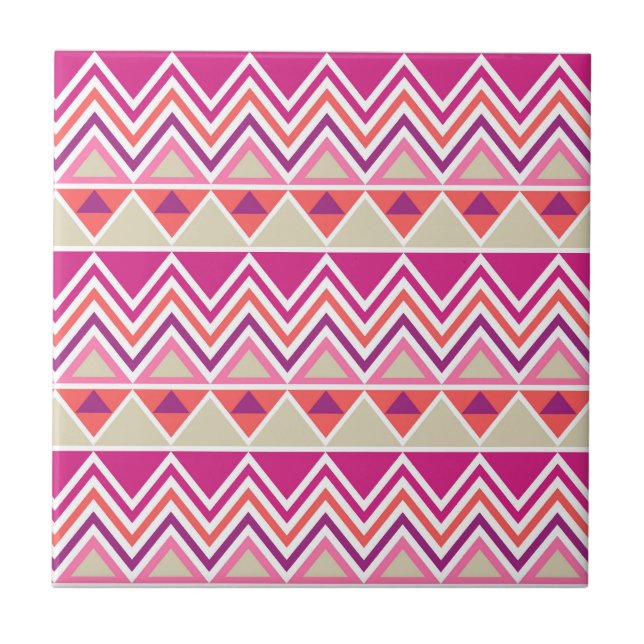 Aztec Chevron #12 @ VictoriaShaylee Ceramic Tile (Front)
