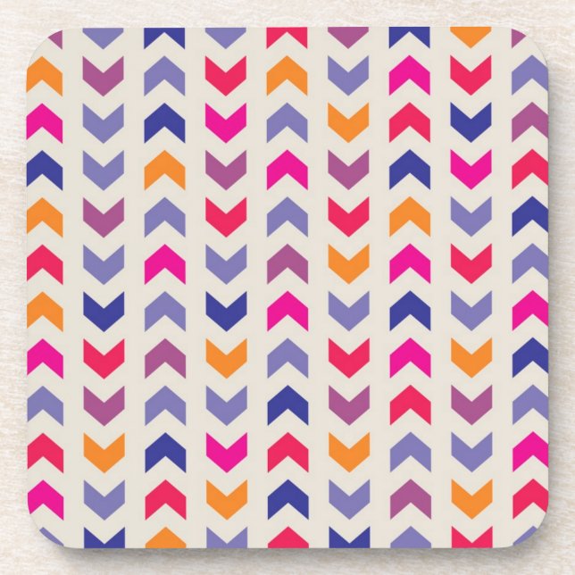 Aztec Chevron colourful pattern Coaster (Front)