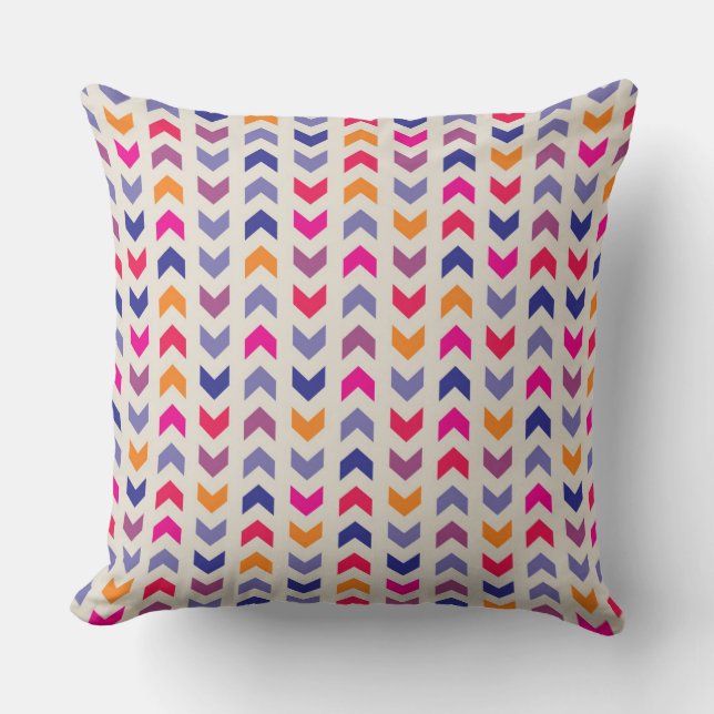 Aztec Chevron colourful pattern Cushion (Front)