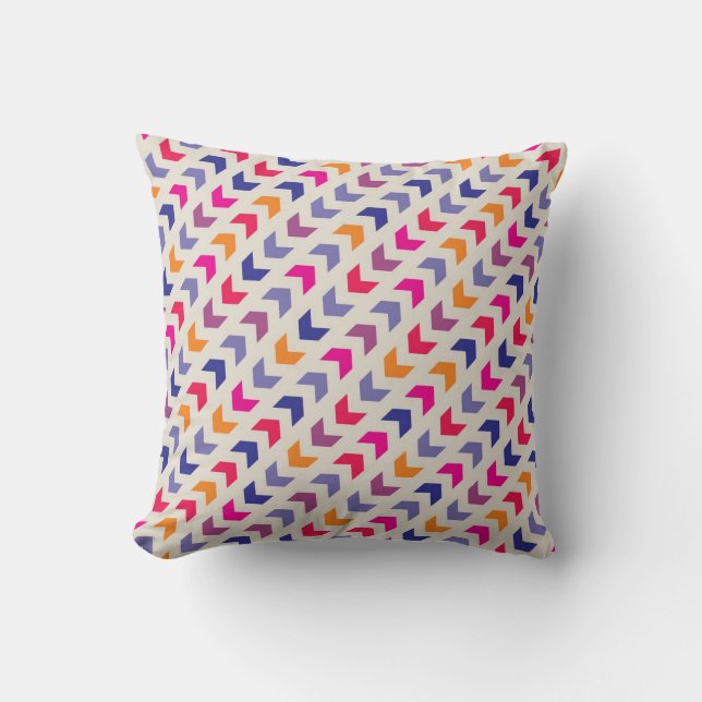 Aztec Chevron colourful pattern Cushion (Front)