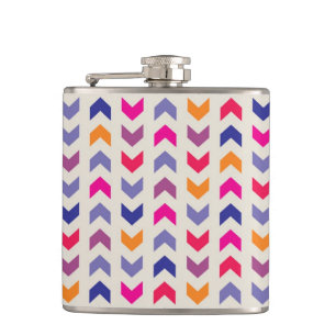 Aztec Chevron colourful pattern Hip Flask