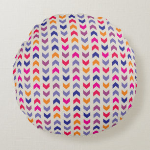 Aztec Chevron colourful pattern Round Cushion