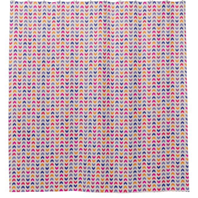 Aztec Chevron colourful pattern Shower Curtain (Front)