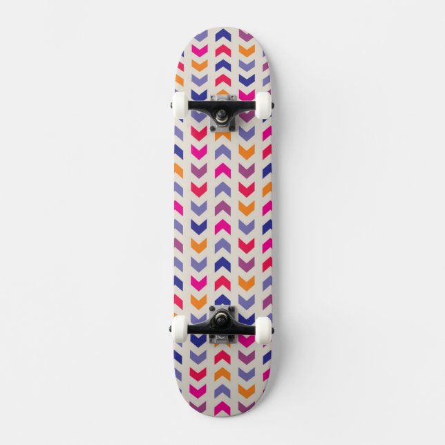 Aztec Chevron colourful pattern Skateboard (Front)