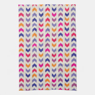Aztec Chevron colourful pattern Tea Towel