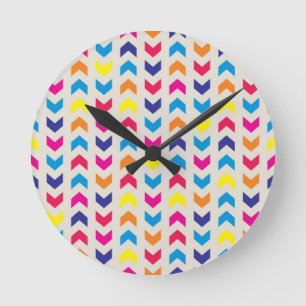 Aztec Chevron colourful Round Clock