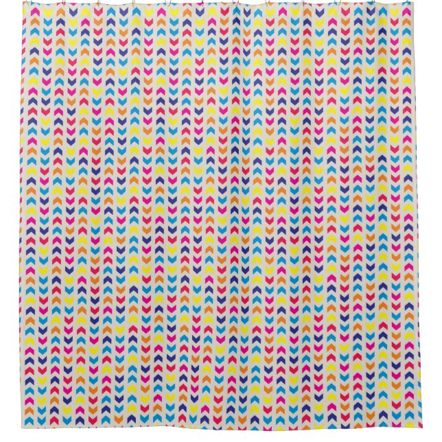 Aztec Chevron colourful Shower Curtain (Front)