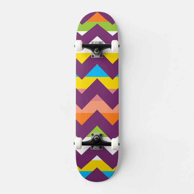 Aztec Chevron Zigzag Stripe Pattern 10 Skateboard (Front)
