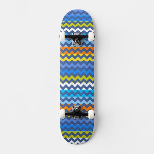 Aztec Chevron Zigzag Stripe Pattern 3 Skateboard (Front)