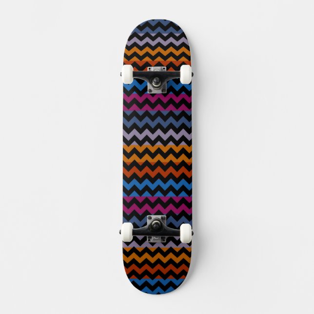 Aztec Chevron Zigzag Stripe Pattern 8 Skateboard (Front)