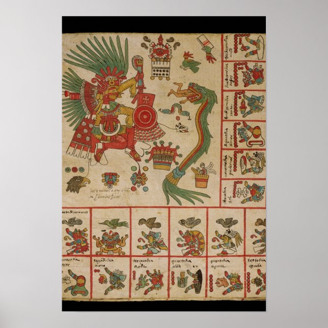 Aztec Codex Borbonicus Poster (Front)