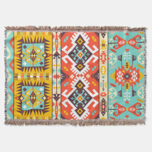 Aztec colourful fashion seamless pattern throw blanket