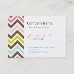 Aztec Colours - Chic Chevron Zigzag Pattern Business Card