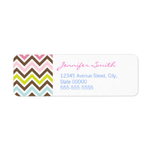 Aztec Colours - Chic Chevron Zigzag Pattern Return Address Label