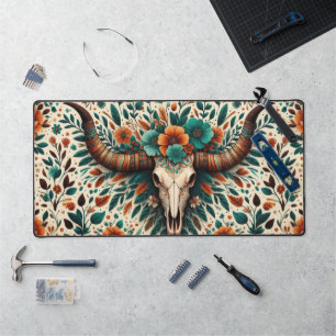 Aztec Cow Skull Desk Mat