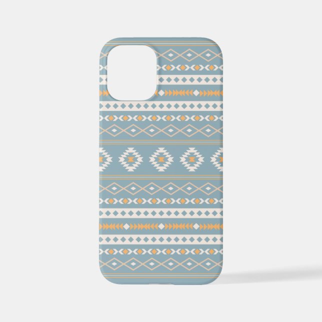 Aztec Cream Orange Blue Mixed Motif Pattern iPhone Case (Back)
