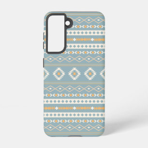 Aztec Cream Orange Blue Mixed Motif Pattern Samsung Galaxy Case