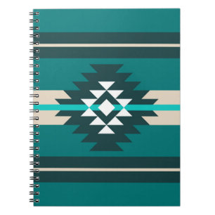 Aztec design in turquoise colour notebook