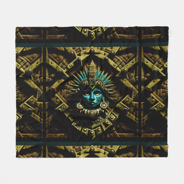 Aztec Design Pattern Two Fleece Blanket (Front (Horizontal))