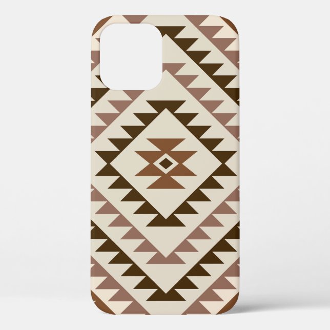 Aztec Diamond Motif Design Browns+Cream Case-Mate iPhone Case (Back)