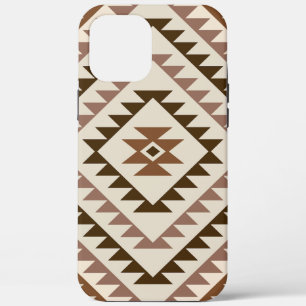 Aztec Diamond Motif Design Browns+Cream iPhone 12 Pro Max Case