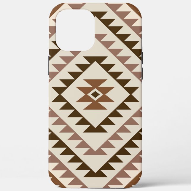Aztec Diamond Motif Design Browns+Cream Case-Mate iPhone Case (Back)