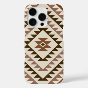 Aztec Diamond Motif Design Browns+Cream iPhone 16 Pro Case