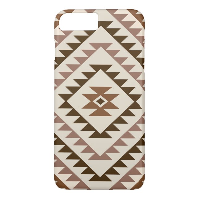 Aztec Diamond Motif Design Browns+Cream Case-Mate iPhone Case (Back)