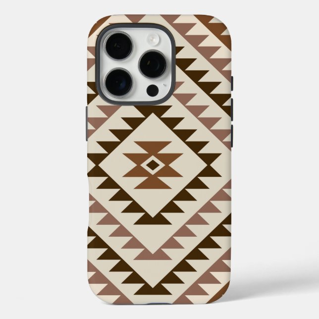 Aztec Diamond Motif Design Browns+Cream Case-Mate iPhone Case (Back)