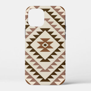 Aztec Diamond Motif Design Browns+Cream iPhone 12 Mini Case