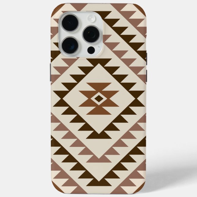 Aztec Diamond Motif Design Browns+Cream Case-Mate iPhone Case (Back)