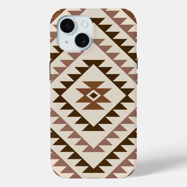 Aztec Diamond Motif Design Browns+Cream Case-Mate iPhone Case (Back)