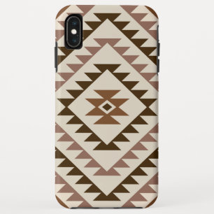 Aztec Diamond Motif Design Browns+Cream iPhone XS Max Case