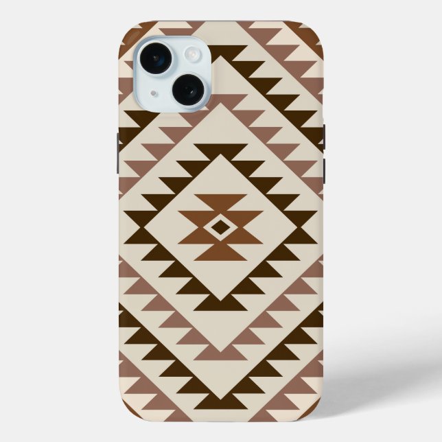 Aztec Diamond Motif Design Browns+Cream Case-Mate iPhone Case (Back)