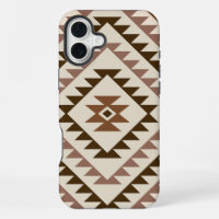 Aztec Diamond Motif Design Browns+Cream