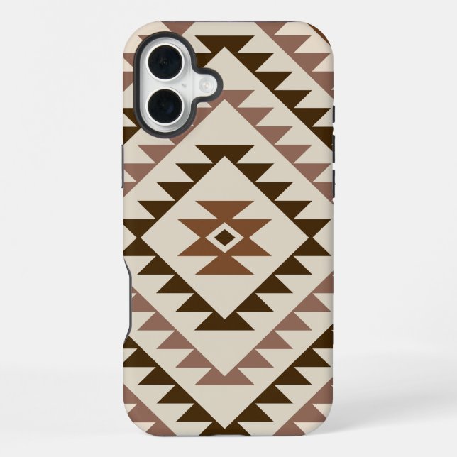Aztec Diamond Motif Design Browns+Cream iPhone Case (Back)