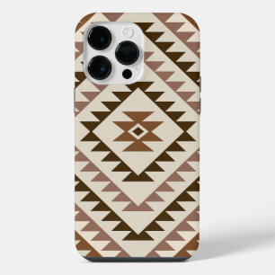 Aztec Diamond Motif Design Browns+Cream iPhone 14 Pro Max Case